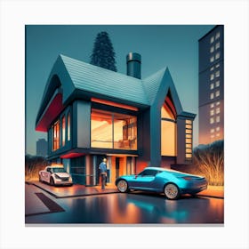 Futuristic House Canvas Print