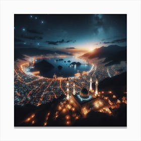 Islamic City At Night 2 Canvas Print