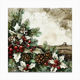 Christmas Holly Canvas Print