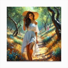 Girl In An Orchard12 Canvas Print