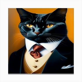 Cat In A Suit Canvas Print