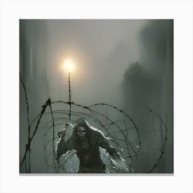 Zombie In A City Canvas Print