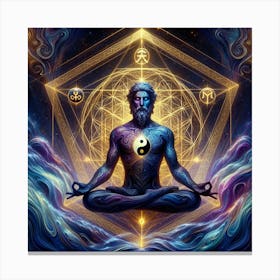 Man In Lotus Position Canvas Print