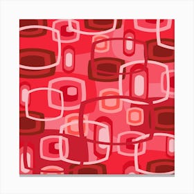 Retro Red and Pink Pattern Canvas Print