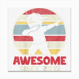 Kids 9th Birthday Dabbing Boy 9 Year Old Awesome Since 2013 Canvas Print