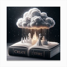 characters made of clouds Canvas Print