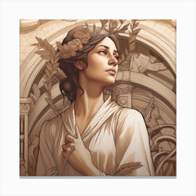 Lady In White Canvas Print