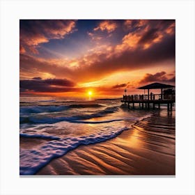 Sunset At The Beach 184 Canvas Print