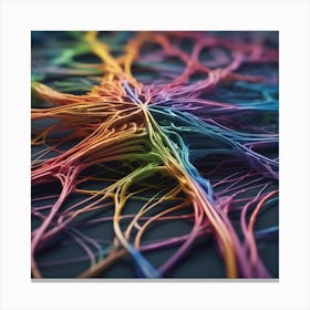 Colorful Network Of Wires 3 Canvas Print