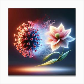 Coronavirus And Flower 1 Canvas Print