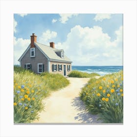 Cape Cod Landscape With House Canvas Print