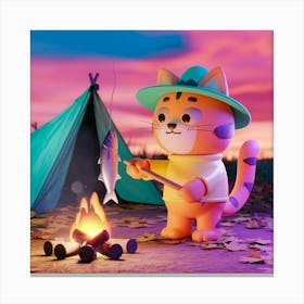 A 3d Render Of An Orange Cat Cooking A F X8ajmiwhqscmi6db7tbmjw Wcsbx6ysrp6u1j2 Ionshg Canvas Print