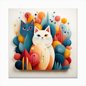 Abstract Cats Canvas Print