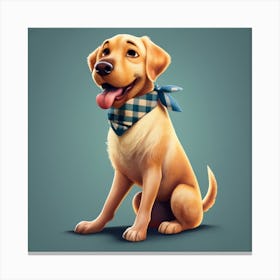 Pixar Poster Of Yellow Labrador Retriever With B Canvas Print