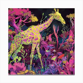 Giraffe In The Jungle Canvas Print