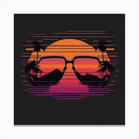 Sunset With Sunglasses Canvas Print