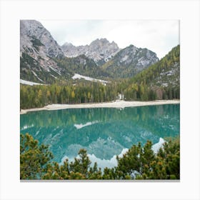 Braies Lake Dolomites Canvas Print