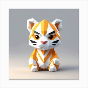 Low Poly Tiger Canvas Print