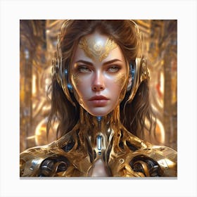 Cyborg Girl Canvas Print