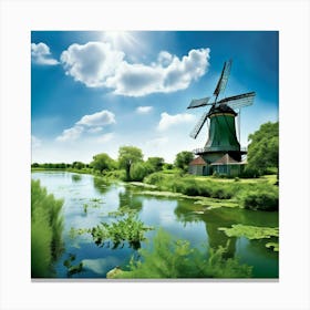 Water Green Nature View River Old Structure Light Electrical Sun Day Architecture Fauna (2) Canvas Print