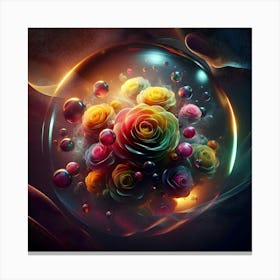 Fractal Roses Canvas Print