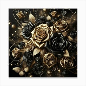 Gold Roses 17 Toile