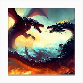 Dragons Fighting 5 Canvas Print