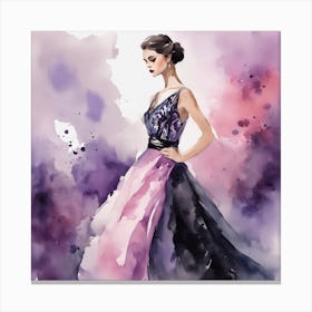 Watercolor Fashion Illustration Canvas Print