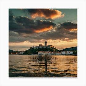 Sunset Over Ljubljana Canvas Print