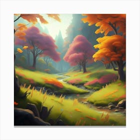 Magnificent forest meadows oil painting abstract painting art 8 Canvas Print