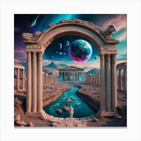 Space Landscape Art Canvas Print