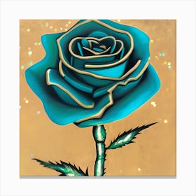 Teal Rose Canvas Print
