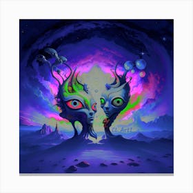 Aliens In Space 3 Canvas Print