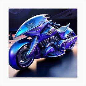 Blue Motorcycle Canvas Print