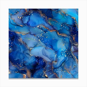 Abstract Blue And Gold Abstract Painting 1 Canvas Print