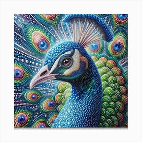 Peacock diamond painting 1 Canvas Print
