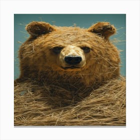 Bear In Hay 1 Canvas Print