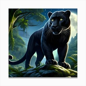 A Black Leopard Canvas Print