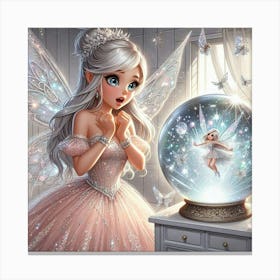 Fairy Princess & the Snow Globe 1 Canvas Print