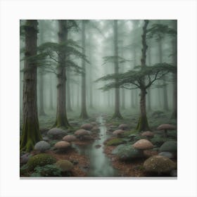 Misty Forest Canvas Print