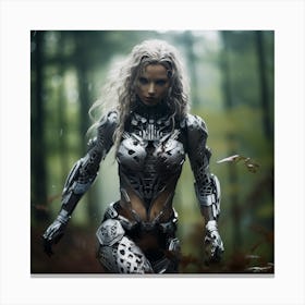 Futuristic army Woman Canvas Print