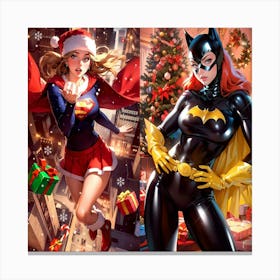 Batgirl And Supergirl Canvas Print