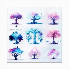 Watercolor Trees Canvas Print