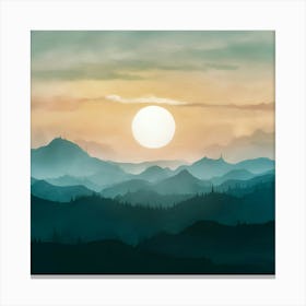 Sunset In The Mountains 17 Canvas Print