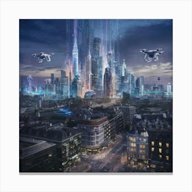 Futuristic Cityscape 19 Canvas Print