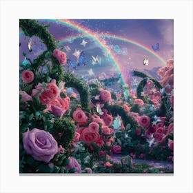 Roses And Butterflies Canvas Print