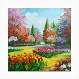 a flower garden in spring 8 Canvas Print