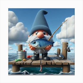 Fishing Gnome 9 Canvas Print