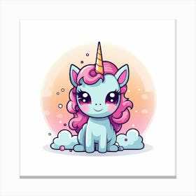 Unicorn With Rainbow Mane 35 Canvas Print