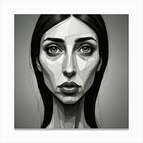 Frightened Woman Canvas Print